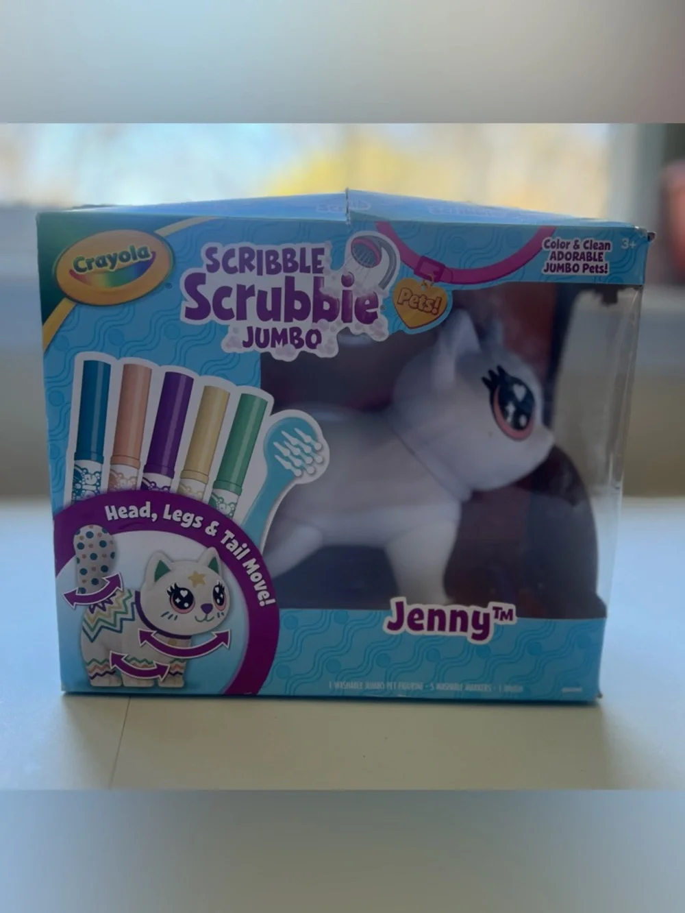 Crayola Scribble Scrubbie Jumbo Pet Cat-Jenny: Drawing & Coloring Kit, Markers.